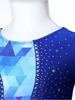Girls Dance Leotard Long Sleeve Rhinestone Patchwork Jumpsuit for Gymnastics Training Performance