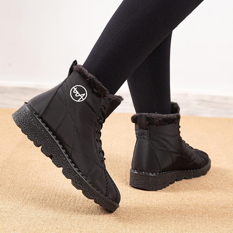 Новые зимние сапоги, водонепроницаемая и нескользящая хлопковая обувь, большие короткие сапоги из утолщенного бархата и теплые ботинки