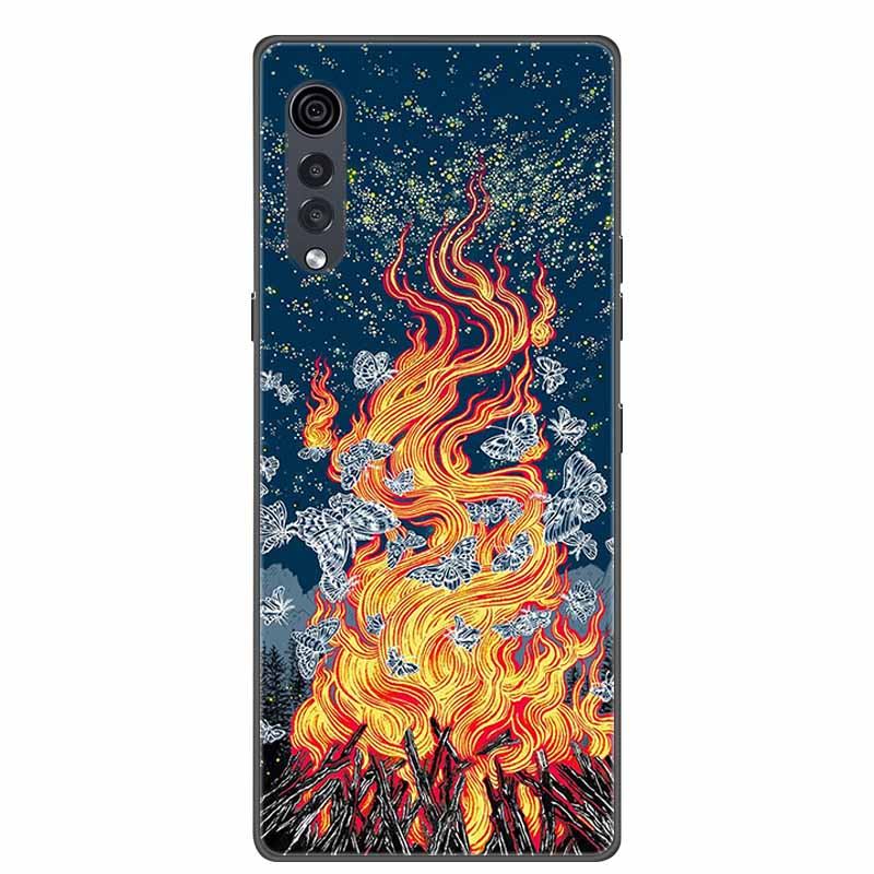 Для телефона LG Velvet Роскошный Чехол Черный Мягкий Силикон ТПУ Задняя Крышка для LGVelvet 5G Funda LMG910EMW Защитный Колпачок Capa Мультяшный Coque