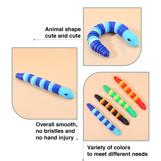 Игрушка-непоседа, гибкая, забавная, обучающая, портативная, для снятия стресса, декомпрессии, для детей и взрослых, сенсорная змея