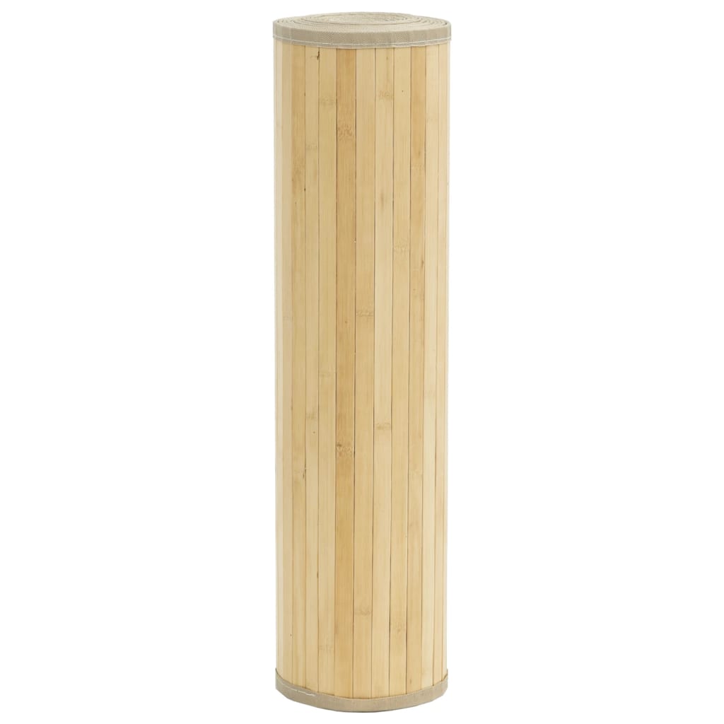 Rectangular Rug in Light Natural Color 70 x 400 cm Bamboo