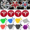 Wheel Center Hub Caps for Tesla Model 3 Y S X 25pcs 29pcs Car Valve Cap Tire Lug Nut Protective Covers Modified Decoration