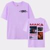 Футболки с двусторонней печатьюRapper Maka Aura Tour 2025 Винтажные Оверсайз для Унисекс Женщин Повседневные Горячая Распродажа 100% Хлопок