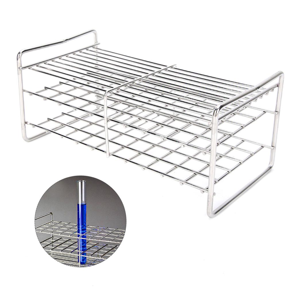 Держатель для пробирок с квадратным отверстием, лабораторное оборудование, коррозионно-стойкая нержавеющая сталь, 50 отверстий