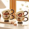 Чашка в стиле ретро с художественным вкусом, бытовая кружка для питьевой воды, домашняя чашка для воды, офисная керамическая чашка, кофейная чашка, чашка для завтрака