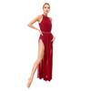 Women's Sleeveless Mesh Side Split Lyrical Dance Costume Modern Dancewear Maxi Long Dress