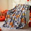 1PC Halloween Throw Blanket Black Bat Pumpkin Ghost Skull Thin Blanket Gifts for Decor Couch Bed Car Home Camping All Season Use