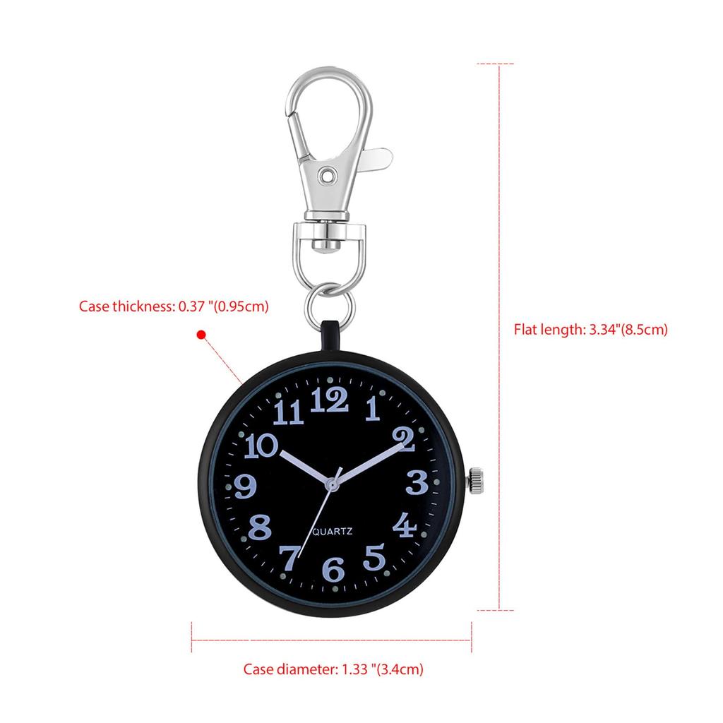 Carabiner Watch Clip Keychain Clock Waterproof Pocket Watch Analog Outdoor Fashion Accessory Men's Women's