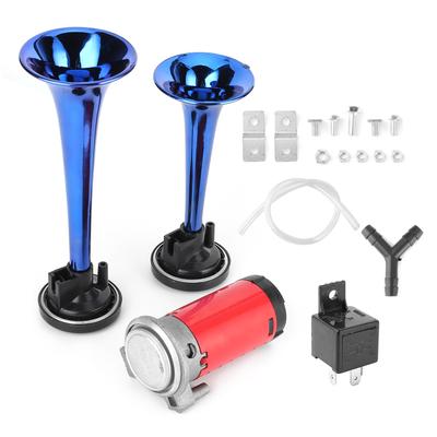 12V Air Horn 178dB Громкий звук Двойная труба с воздушным компрессором для автомобиля Мотоцикл Лодка Грузовик