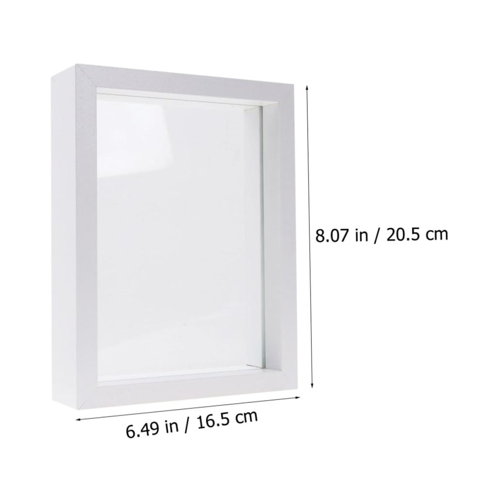 White Dried Flower Leaf Specimen Frame 5 Inch Double Glass Photo Display Desktop Decor
