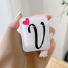 Чехол с начальной буквой A Z и сердцем для наушников Airpods 4-го 3-го Pro 3 2 Чехол для Airpod 2 3 1 Защитный аксессуар Чехол Funda
