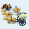 Building Toy Set - Animal Moc Farm Scene With Plowing Bull - Educational Construction Blocks For Kids
