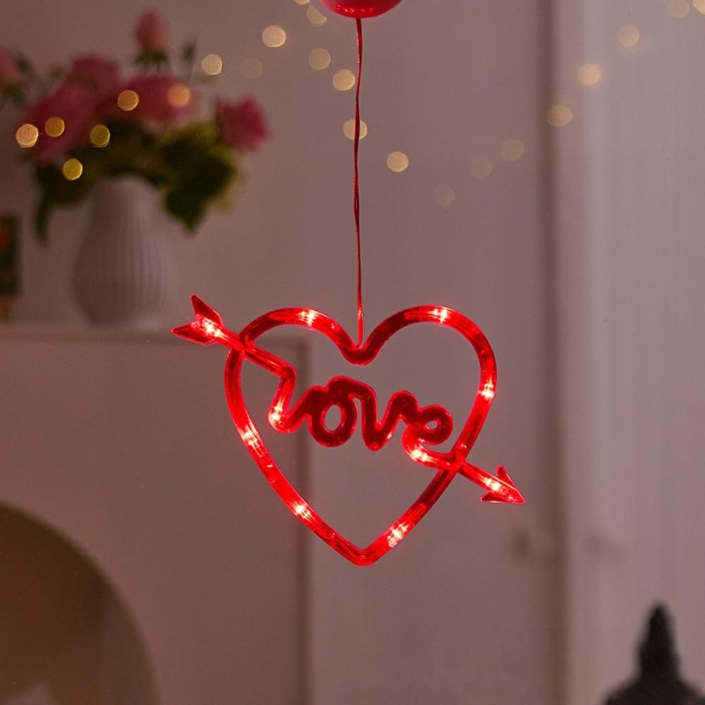 Waterproof Heart Curtain Fairy Light Creative Suction Cup Atmosphere Light  Proposal Ceremony
