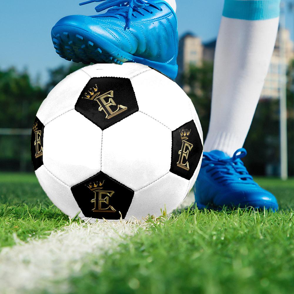 1pc Royal Gold Emblem Soccer Ball Size 5 Football Machine Sewn Indoor/Outdoor Universal Football Q30