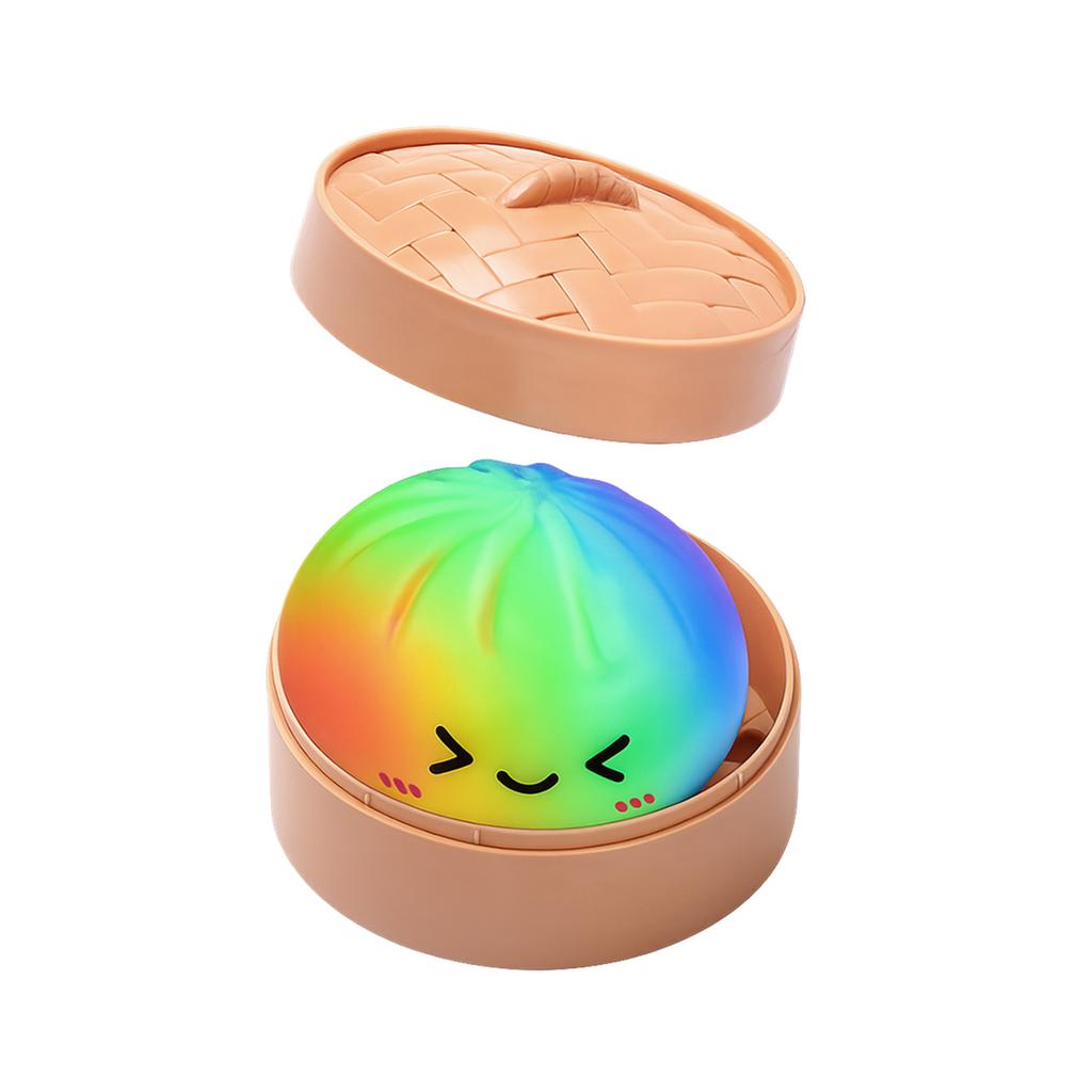 Dumpling Stress Balls Toy with Steamer Simulation Food Squishies Bun Fidget Sensory Toys for Home Desktop Decoration Party Gifts
