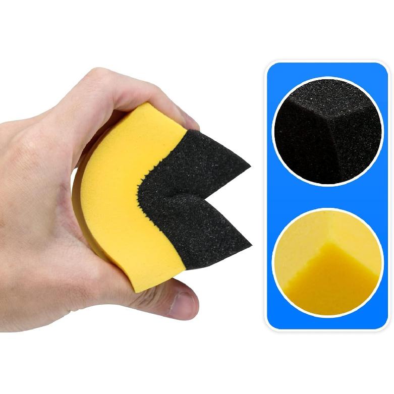 6 Pcs Tire Applicator Dressing Shine Sponge, Tire Dressing Applicator Pads, Color Polishing Sponge for Car Glass, Painted Steel & Porcelain