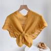 Fake Collars Shawl Women Female Blouse Shoulders Fake Collar Cape Knotted Knitted Scarf Solid Color Neck Guard Scarf