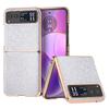 For Motorola Razr 40 5G Rhinestone Texture Non-Slip Case PU Leather+PC Electroplating Phone Cover