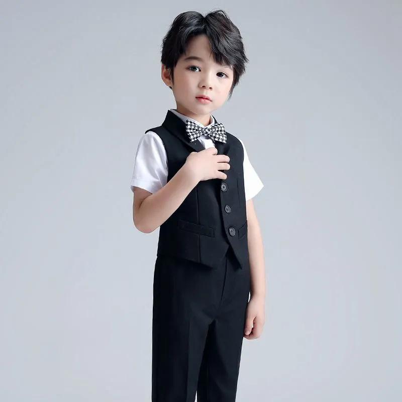 Детское платье, костюм для мальчика, жилет, костюм для выступления на фортепиано, костюм для мальчика-ведущего