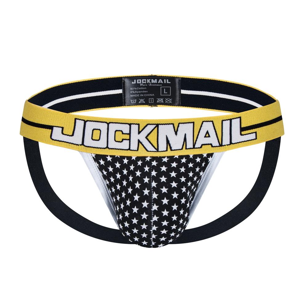 Бандажи JOCKMAIL с маленьким принтом звезд из чистого хлопка, модные, с низкой талией, сексуальные, мужские стринги, нижнее белье