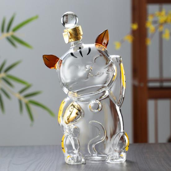 Графин для бутылки Whiskey Cat объемом 1000 мл, уникальный стеклянный графин для украшения бара Whiskey Fun