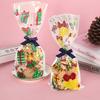50Pcs Xmas Clear Baking Bags Printing Cartoon Cookie Packaging Christmas Print Bakery Bread