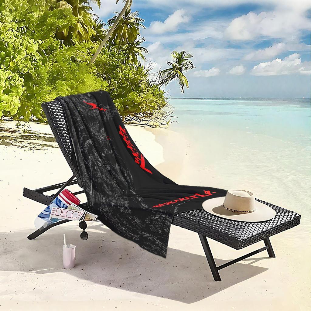 1pc Dark Beast Awakening - Red Essence 2D Printed Microfiber Beach Towel, quick dry super absorbent. Great for beach, pool