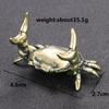 Creative Solid Brass Crab Small Statue Ornament Copper Handmade Antique Animal Mini Figurines Office Desk Decor Home Decorative