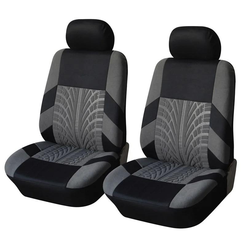 2 Premium Front Car Seat Covers with Removable Headrests - Universal Fit, Filled with Soft Polyester Foam, Breathable and Durabl