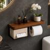 Luxury Light Wooden Wall Mounted Napkin Stand Without Perforation Toilet Paper Stand Bathroom Accessories Home Decor