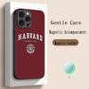 H-har-vardes логотип модный узор ин Чехол для телефона Для iPhone 17 16 15 14 13 12 Plus Pro Max Высококлассный Люксовый Magsafe Овчина