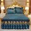 Роскошное покрывало на кровать, модные юбки для кроватей, королевский размер, украшение для дома, бархатное покрывало с вышивкой и кристаллами, с наволочками