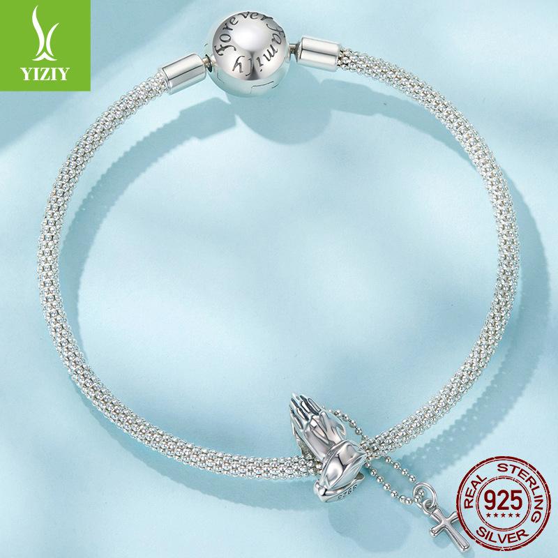 Chain Cross Diy Beaded Accessories Thanksgiving Gift S925 Sterling Silver String Decoration