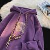 Men's Purple Heavyweight Hooded Sweatshirt - 2024 Trendy Loose Fit for Spring & Autumn