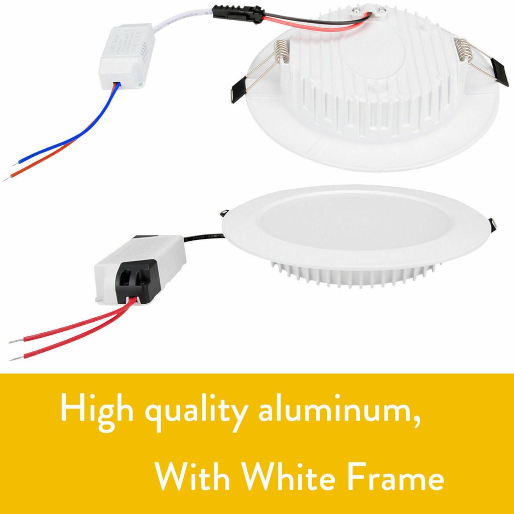 Dimmable LED Recessed Ceiling Light Downlight Fixture 6W 9W 12W 18W 24W 110V 220V Bright White Lamp High Power for Hotel Decor