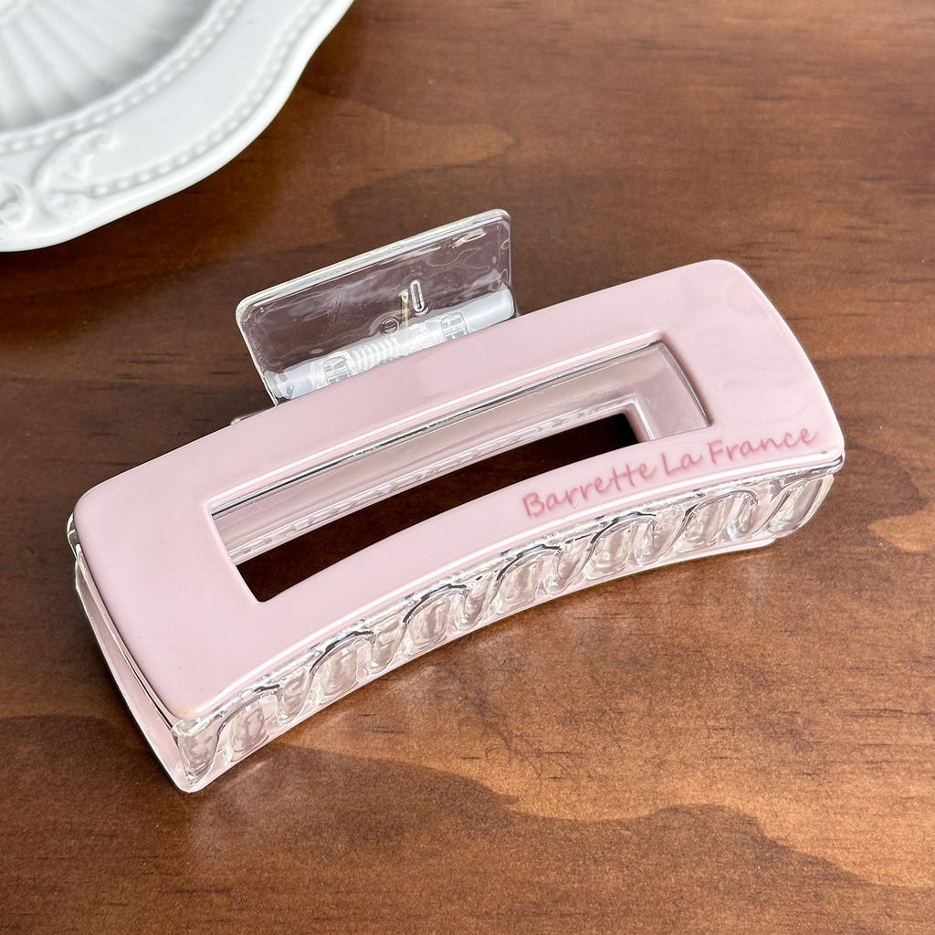 Fashionable Acrylic Square Hair Claw Clip In Milk Tea Color Perfect For Effortless Everyday Hairstyles And Trendy Office Looks