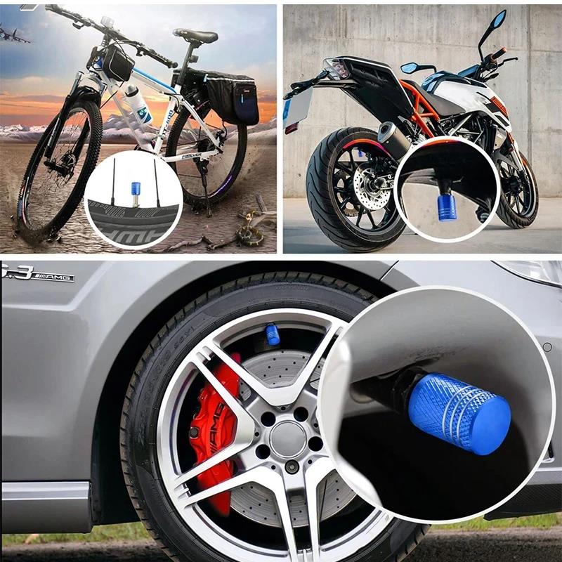 Aluminum Valve Stem Caps 4Pcs Universal Dustproof Protective Covers for Car Motorcycle Bicycle Tire Accessories Stem Caps1