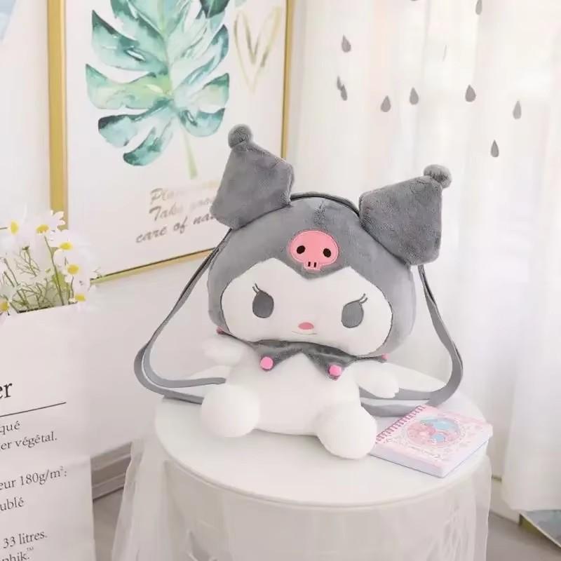 Милый рюкзак-плюш Sanrio для девочек, Милый Куроми, Синнаморолл, Моя Мелоди, Мультяшный Аниме Школьный рюкзак, Легкий дорожный рюкзак