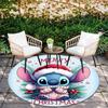 1pc Stitch Round Area Rug - Non-Slip, Machine Washable Polyester Carpet for Living Room & Bedroom Decor