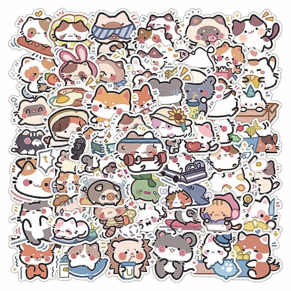 60 Chubby Critter Cartoon Stickers, Laptop Stickers, Vinyl Stickers for Car, Luggage, Skateboard, Motorcycle, Teens and Adults
