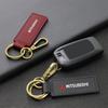 cwvc7 1pcs Metal Leather Keychain Ring Zinc Alloy Chain Key For Mitsubishi Lancer 10 Xpander Pajero 4 Montero V73 Triton Evolution Evo
