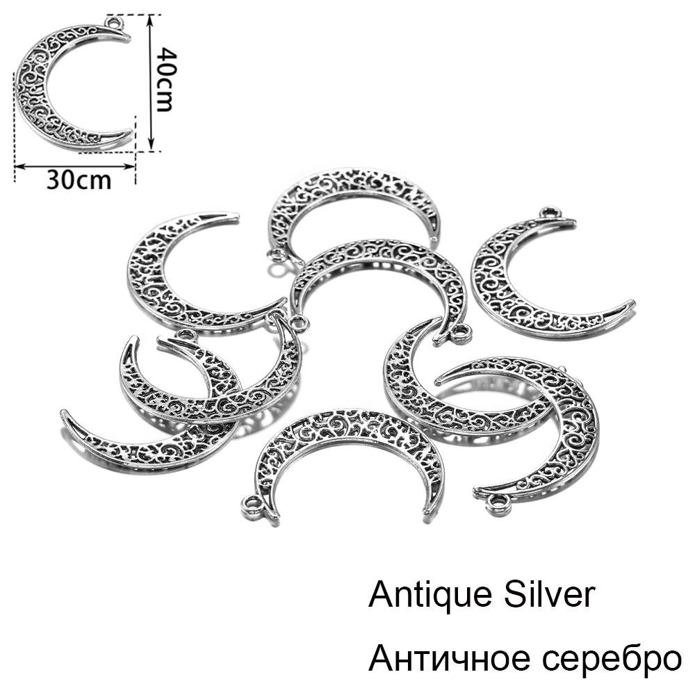 10 шт. 30x40 мм античное тибетское серебро Цвет Луна Подвески Браслет Ожерелье Подвеска DIY Ремесла Изготовление Ювелирных Изделий Аксессуары