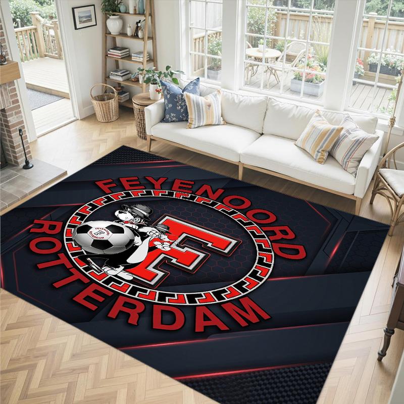 Feyenoord Design Crystal Velvet Carpet Cozy Non?Slip Printed Rug For Bedroom Living Room Entrance
