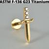 Серебряная четырехконечная звезда G23 Сплошной титан Серьга-гвоздик для хряща 16G С внутренней резьбой Солнце Хеликс Мочка уха Пирсинг Украшение