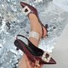 Fashion Ladies Shoes 2025 Fashion Slingbacks Women's High Heels Summer Pointed Toe Dress Pumps Women Thin Heels Slip On Sandals