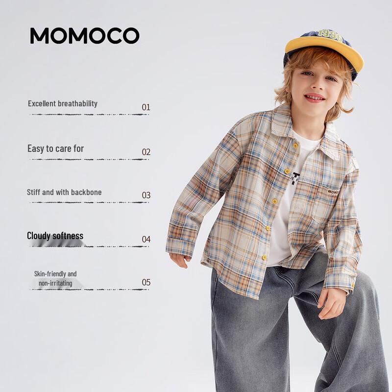 MOMOCO Повседневная рубашка с длинным рукавом для мальчиков
