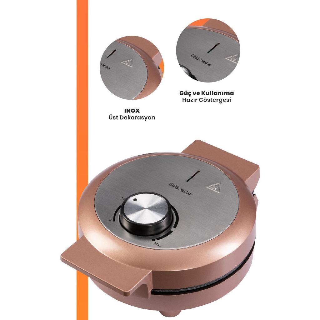 Caramel 1000w Overheating Resistant Waffle Maker With Deep Plate To Prevent Overflow