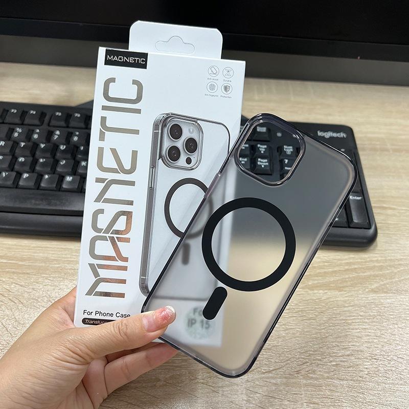 Прозрачный магнитный чехол для iPhone16 матовый MagSafe Apple 17 акриловый 13/14 чехол для мобильного телефона оптом