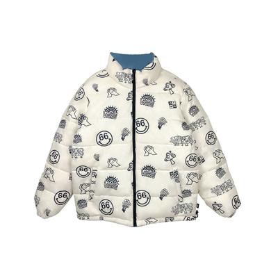 Vans Двусторонняя спортивная теплая хлопковая куртка с забавным узором, мужская куртка белого цвета VN0A5F6YHKC