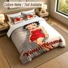 3Pcs Bedding Set Custom Name Text, 1 Sheet 2 Pillowcases Home Bed DecorBetty Boop